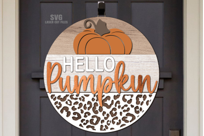 Hello Pumpkin SVG Laser Cut Files | Fall SVG Fall Door Sign