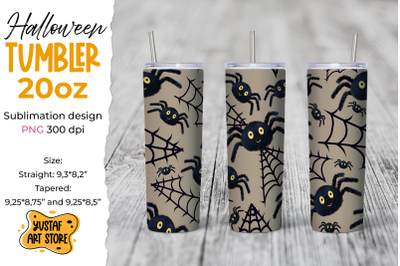 Halloween Spider tumbler sublimation wrap watercolor design