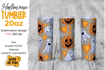 Cute Halloween tumbler sublimation wrap watercolor design