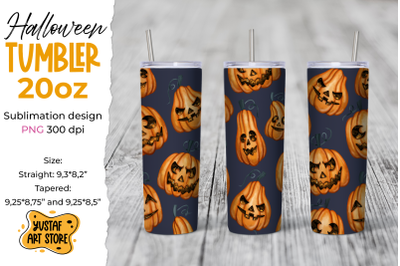 Halloween tumbler sublimation wrap &quot;Watercolor Pumpkin&quot;.