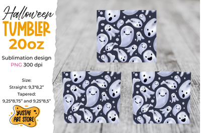 Halloween tumbler sublimation wrap &quot;Cute Ghost&quot;.