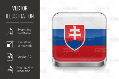 Metal icon of Slovakia