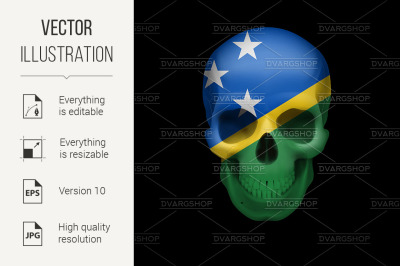 Solomon Islands flag skull