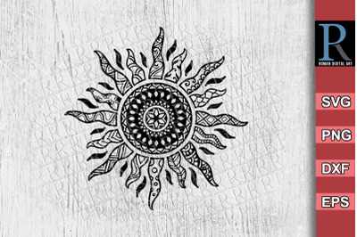 Sun SVG File Mandala Cut File&2C; Sun Cricut SVG Design