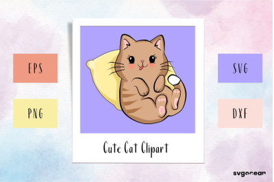 Kawaii Cat Clipart SVG