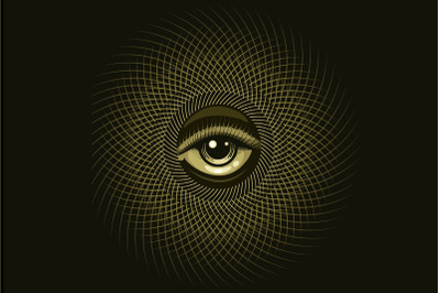 All Seeing Eye Emblem isolated on Black Background
