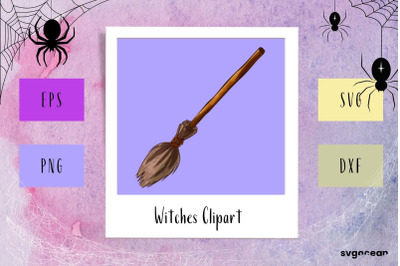 Witch Broomstick Clipart SVG