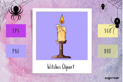 Halloween Candle Clipart SVG