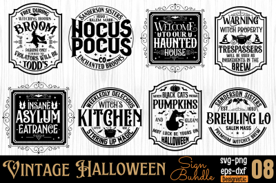 Vintage Halloween Sign Bundle&2C; Halloween Sign Bundle