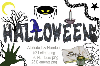 Halloween, Halloween sublimation, Alphabet, Letters, Numbers