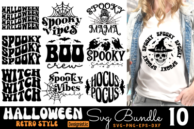 Retro Halloween SVG Bundle, Halloween Bundle