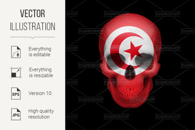 Tunisian flag skull