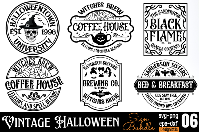 Vintage Halloween Sign Bundle, Halloween Sign Bundle, Halloween SVG