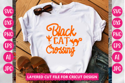 Black Cat Crossing SVG CUT FILE