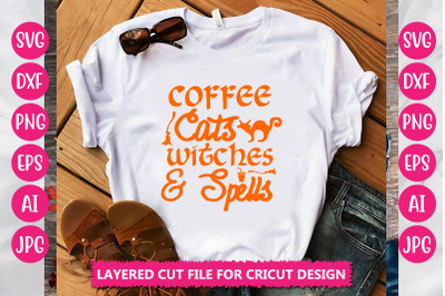 Coffee Cats Witches &amp; Spells SVG CUT FILE