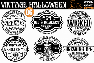 Vintage Halloween Sign Bundle, Vintage Halloween Vintage Halloween SVG