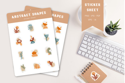 Abstract shapes stickers set