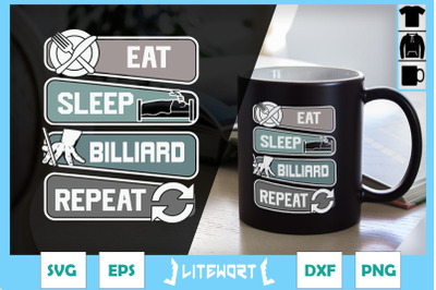 Eat Sleep Billiards Repeat SVG