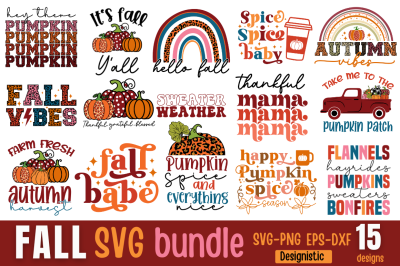 Fall SVG Bundle, Fall Bundle, Pumpkin SVG Bundle