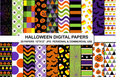 Halloween Digital Background Papers Set