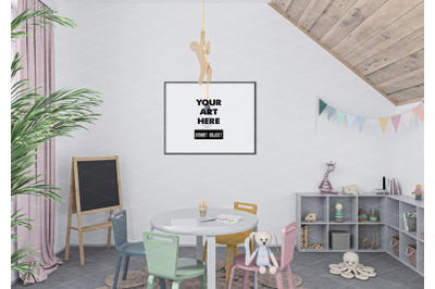 Interior scene artwork background frame mockup