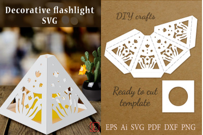 Triangular Lantern Flower Stencil/Paper Cut/SVG