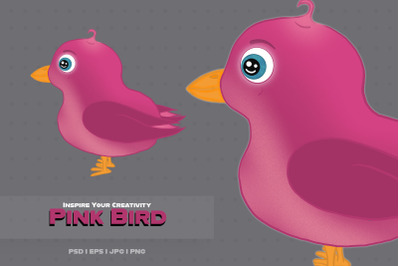 pink bird sublimation character