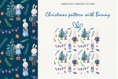 Christmas pattern with Bunny