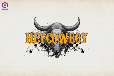 Hey Cowboy Western Cow Skull