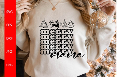 Merry Mama SVG&2C; Christmas Vibes SVG