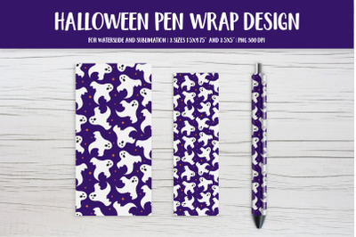 Cute Halloween Ghosts Pen Wrap Template. Sublimation or Waterslide