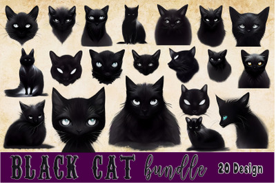 Black Cat Clipart Bundle