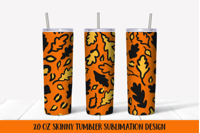 Fall Oak Leaves Tumbler Sublimation Wrap 20oz