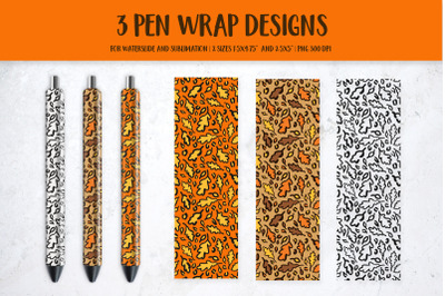 Fall Oak Leaves Pen Wrap Sublimation or Waterslide