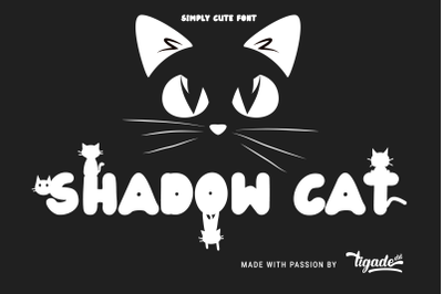 Shadow Cat - Cute Cat Font and Clipart
