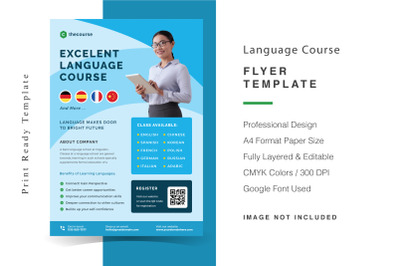 Language Course Flyer Template