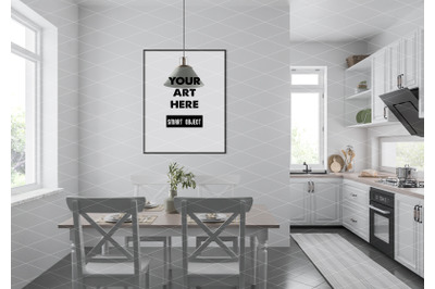 Interior scene artwork background frame mockup