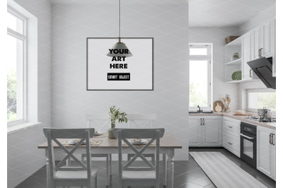 Interior scene artwork background frame mockup