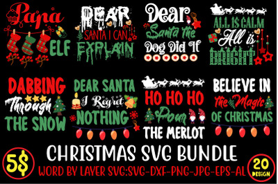 Christmas svg bundle , 20 christmas t-shirt design , winter svg bundle