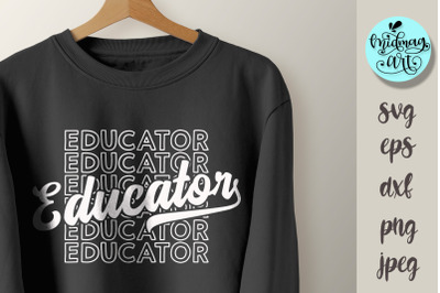 Educator mirror svg, teacher cut file