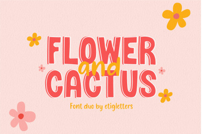 Flower and Cactus Font Duo