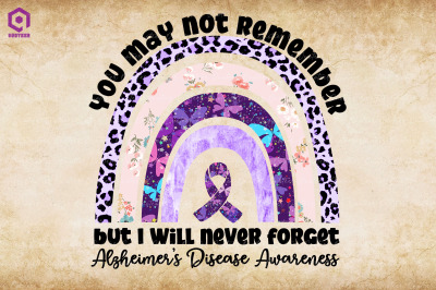 Alzheimers Awareness Rainbow Ribbon