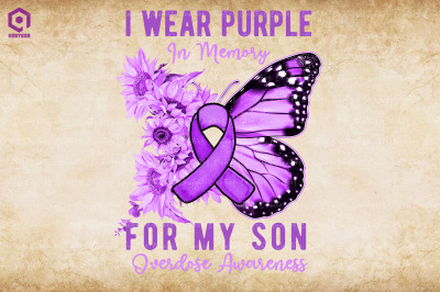 I Wear Purple For My Son Butterfly