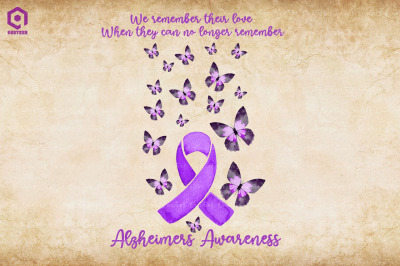 Alzheimers Awareness Ribbon Butterfly