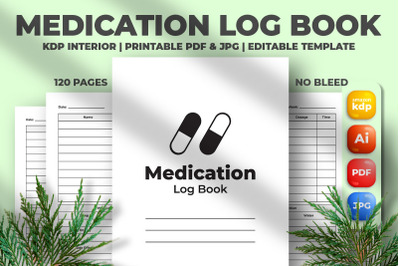 Medication Log Book KDP Interior