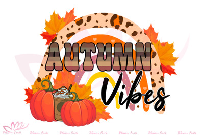 Autumn Vibes Fall &amp; Rainbow Sublimation