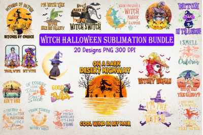 Witch Halloween Sublimation Bundle-20 Designs-220821