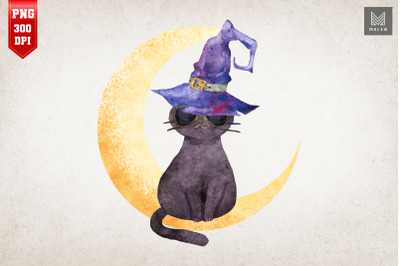 Black Cat Costume Witch Hat &amp;amp; Moon