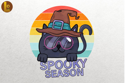 Spooky Season Black Cat Funny Cute