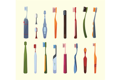 Colored toothbrushes. Oral healthcare hygiene equipment protection too